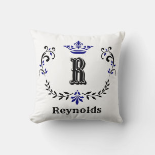 Coussin Monogramme Couronne Guirlande 'R' Personnalisé