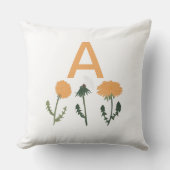 Coussin Monogramme Dandelion Orange Floral (Recto)