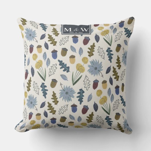 Coussin Monogramme d'automne rustique mariage de automne l (Recto)