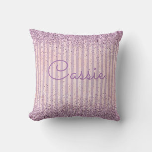 Coussin Monogramme de bande de Parties scintillant violet
