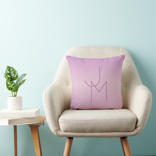 Coussin Monogramme de chevauchement unique | Lavande douce (Chaise)