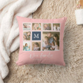 Coussin Monogramme de couleur modifiable Collage photo de  (Couverture)