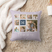 Coussin Monogramme de couleur modifiable Collage photo Thi (Couverture)