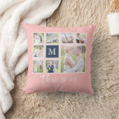 Coussin Monogramme de couleur modifiable Collage photo Thi (Couverture)