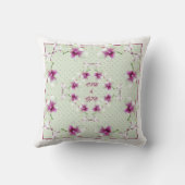 Coussin Monogramme de couple Orchidées rouges et vertes Or (Verso)