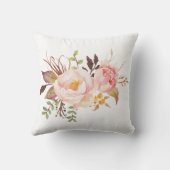 Coussin Monogramme de couronne florale rustique (Verso)