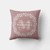Coussin Monogramme de couronnes roses à deux jeunes mariés (Verso)