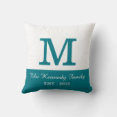 Coussin Monogramme de famille réversible de bloc de couleu (Verso)