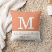 Coussin Monogramme de famille réversible de blocs de coule (Couverture)