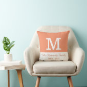 Coussin Monogramme de famille réversible de blocs de coule (Chaise)