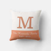 Coussin Monogramme de famille réversible de blocs de coule (Verso)