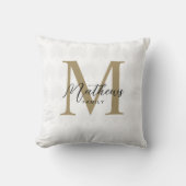 Coussin Monogramme de feuille d'Anahaw en or blanc chic av (Recto)
