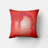 Coussin Monogramme de Girafe Mère et Bébé| rouge (Verso)