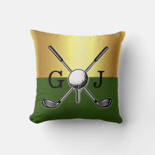 Coussin Monogramme de golf élégant personnalisé minimalist