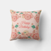 Coussin Monogramme de jardin d'agrément de pêche de (Verso)