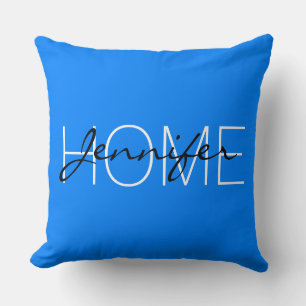 Coussin monogramme de la maison couleur Azure