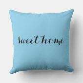 Coussin monogramme de la maison couleur bleu bébé (Verso)