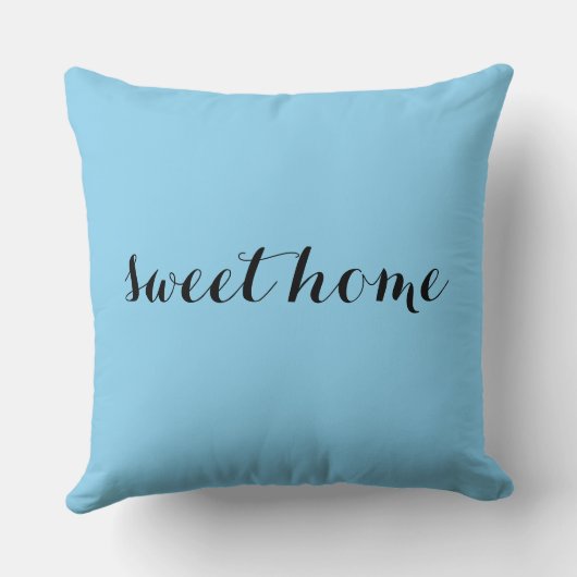 Coussin monogramme de la maison couleur bleu bébé (Verso)