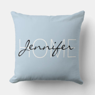 Coussin monogramme de la maison de couleur bleu Beau