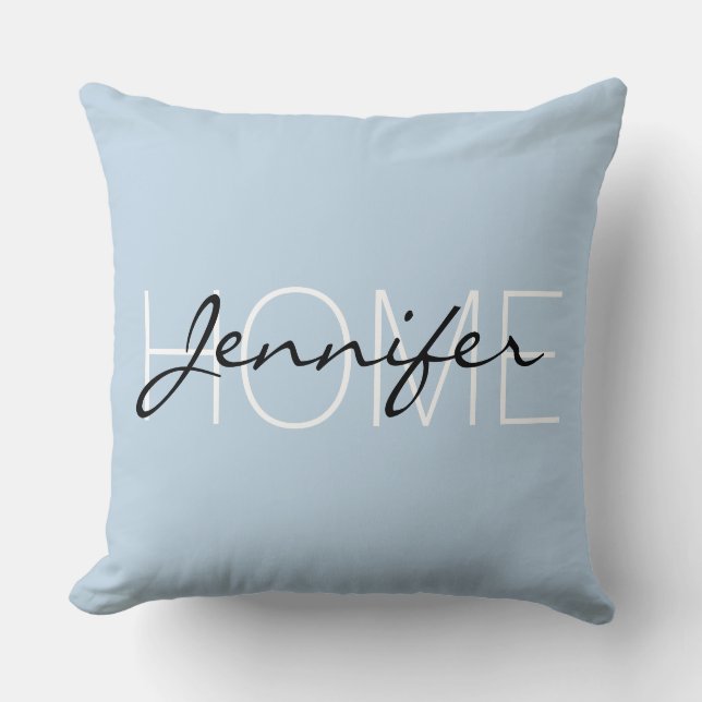 Coussin monogramme de la maison de couleur bleu Beau (Recto)