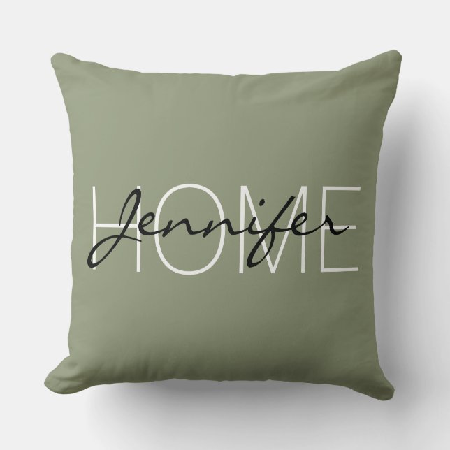 Coussin monogramme de la maison de couleur de l'artichaut (Recto)