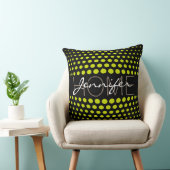 Coussin monogramme de la maison pois vert acide (Chaise)