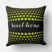 Coussin monogramme de la maison pois vert acide (Verso)