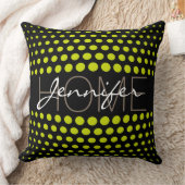 Coussin monogramme de la maison pois vert acide (Couverture)