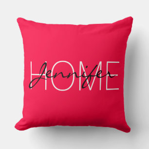 Coussin monogramme de la maison rose américaine