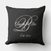 Coussin Monogramme de l'anniversaire du Mariage de fantais (Recto)