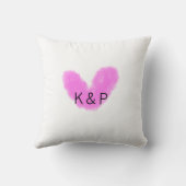Coussin Monogramme de lettre de nom de couple de mariage à (Verso)
