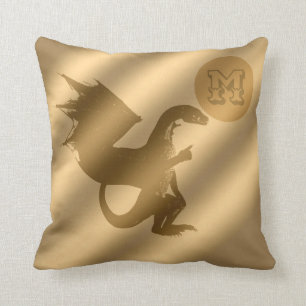 Coussin Monogramme de luxe Dragon Gold