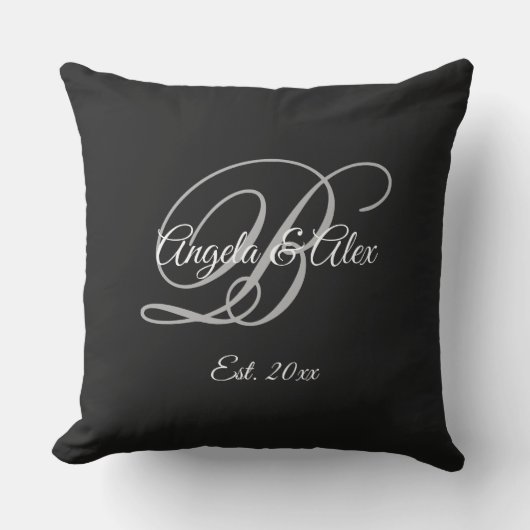 Coussin Monogramme de mariage anniversaire de mariage Fanc (Recto)