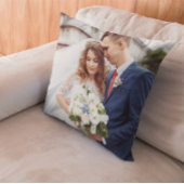 Coussin Monogramme de mariage anniversaire gris fantaisie