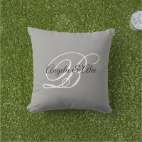 Monogramme de mariage fantaisie gris noir et blanc