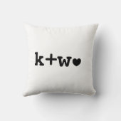 Coussin Monogramme de mariage Initiales de la mariée et du (Verso)