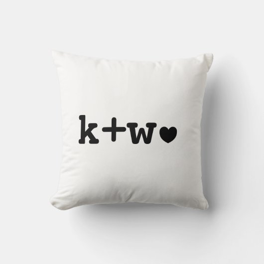 Coussin Monogramme de mariage Initiales de la mariée et du (Recto)
