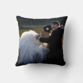 Coussin MONOGRAMME DE MARIAGE SCRIPT | Souvenir photo en l (Verso)