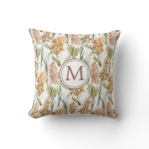Monogramme de Motif de grasse Pampas vert et Brown