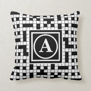 Coussin Monogramme de mots croisés