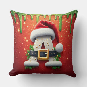 Coussin Monogramme de Noël A pour les cadeaux d'hiver