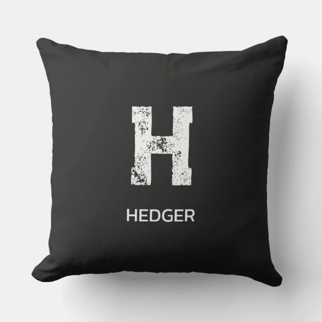 COUSSIN MONOGRAMME DE NOM À UNE LETTRE BLANC MINIMALISTE N (Recto)