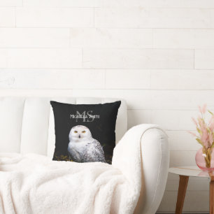 Coussin Monogramme de nom personnalisé de majestueuse chou