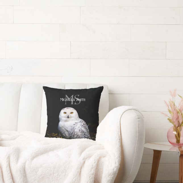 Coussin Monogramme de nom personnalisé de majestueuse chou (Canapé)