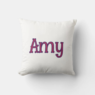 Coussin monogramme de nom personnalisé simple minimaliste
