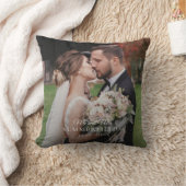 Coussin Monogramme de photo de mariage d'un jeune couple é (Couverture)