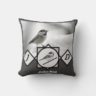 Coussin Monogramme de poulet de montagne Nom de la photo