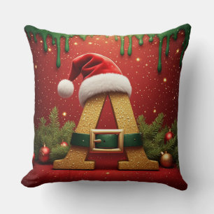 Coussin Monogramme de Santa A pour les cadeaux de Noël