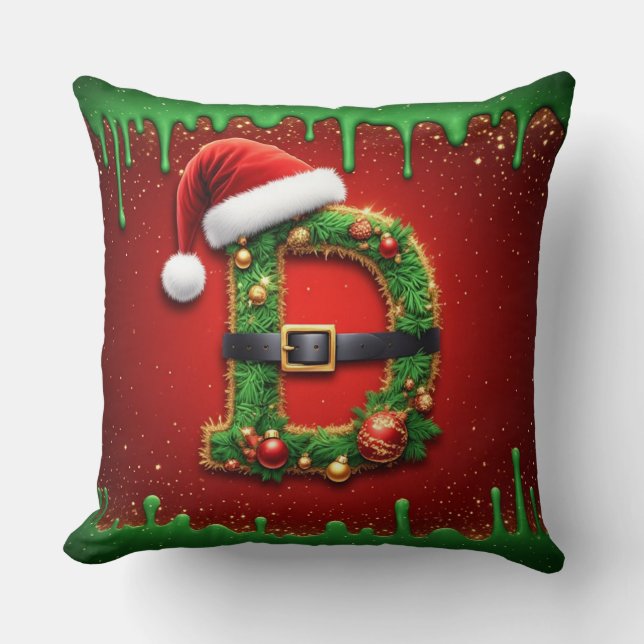 Coussin Monogramme de Santa D avec style de couronne de No (Recto)