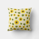 Coussin Monogramme de script de feuille verte jaune tourne (Verso)